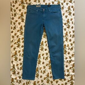 AG “The Stilt Crop Cigarette” Straight Pants Blue Size 27